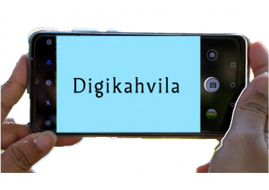 Älypuhelin, jonka näytöllä teksti Digikahvila