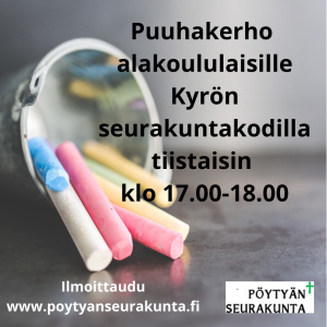 Puuhakerho Kyrössä Kuvassa kumollaan oleva peltipurkki, jossa on erivärisiä taululiituja.